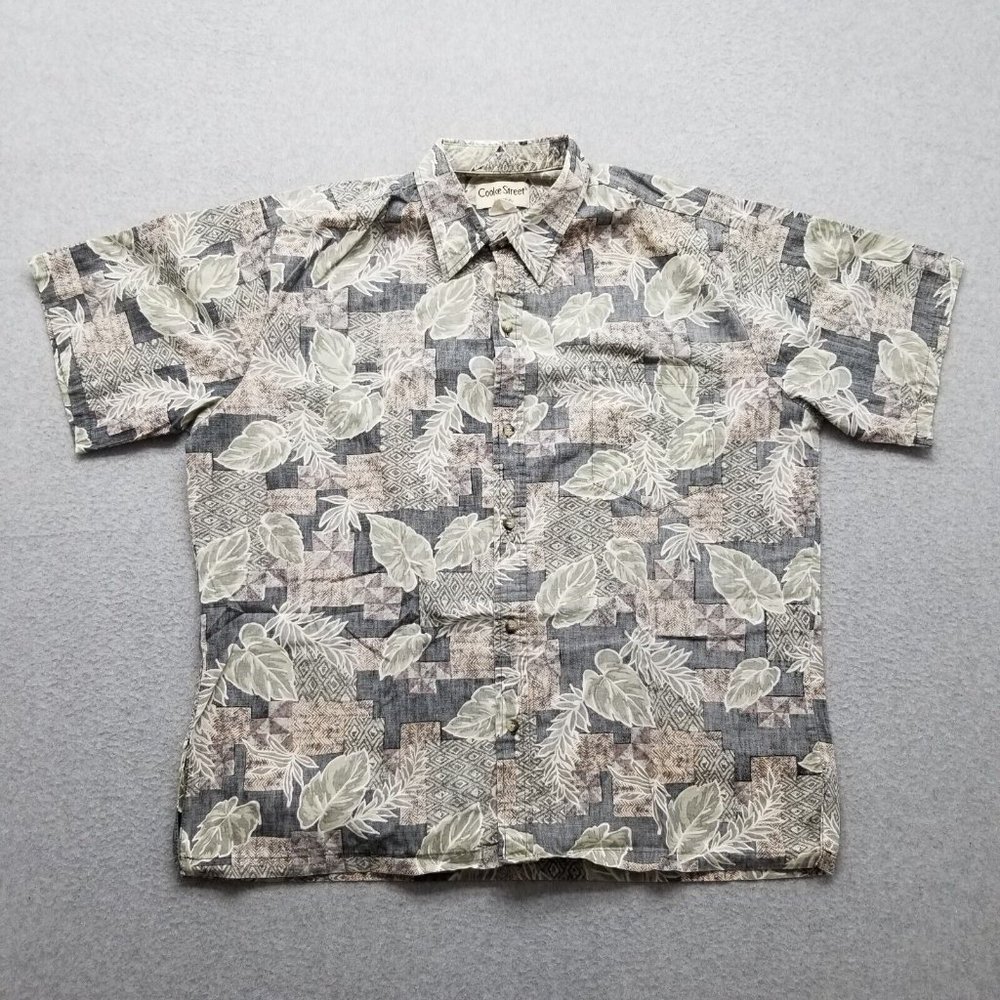 Cooke Street Shirt Mens‎ XL Green Hawaiian Button Up Short Sleeve Pocket Casual
